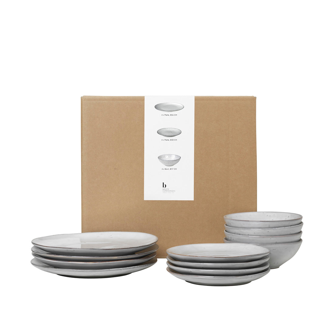 Nordic Sand Set de vaisselle pour quatre