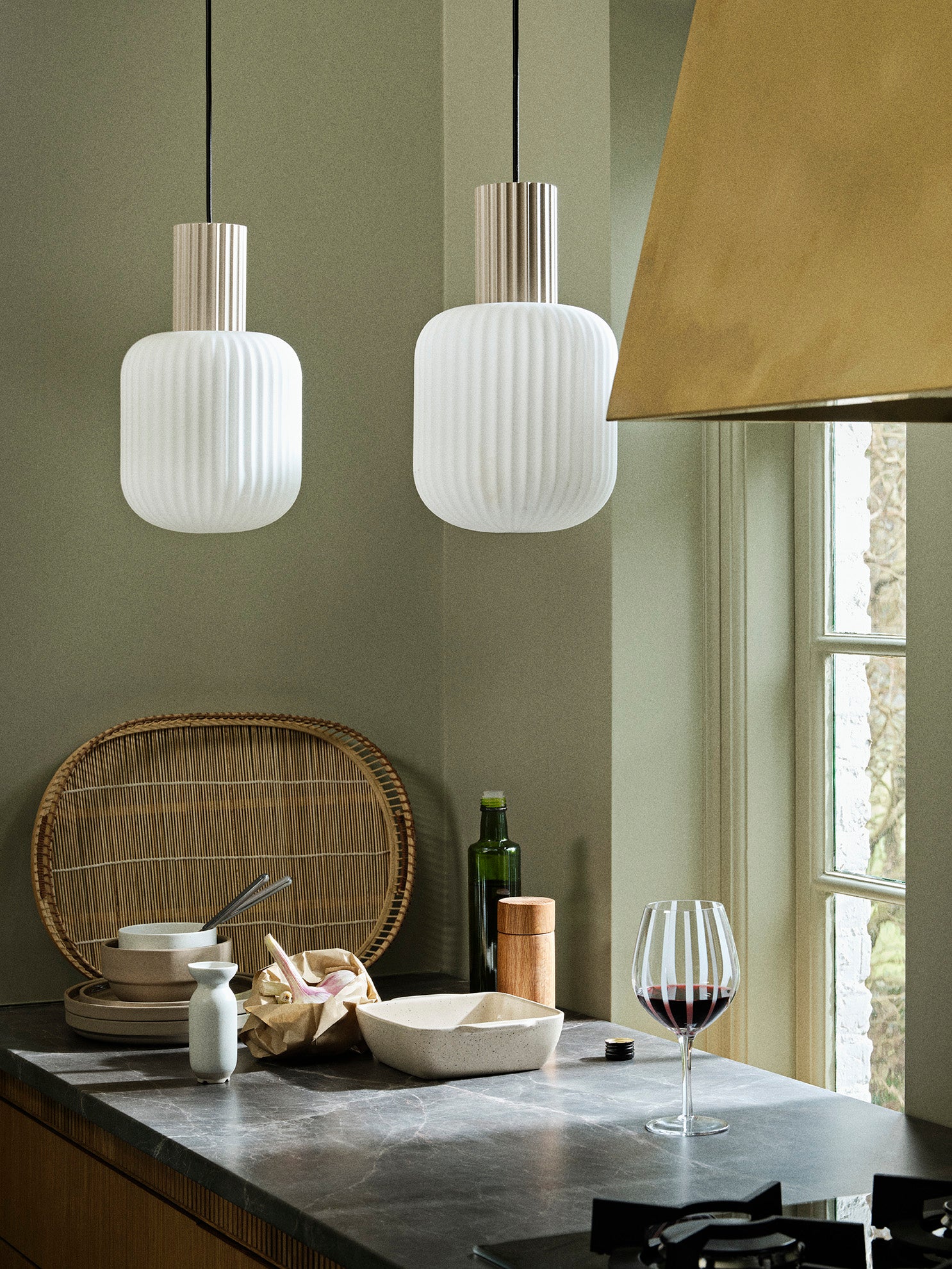 Stripe Red wine glass