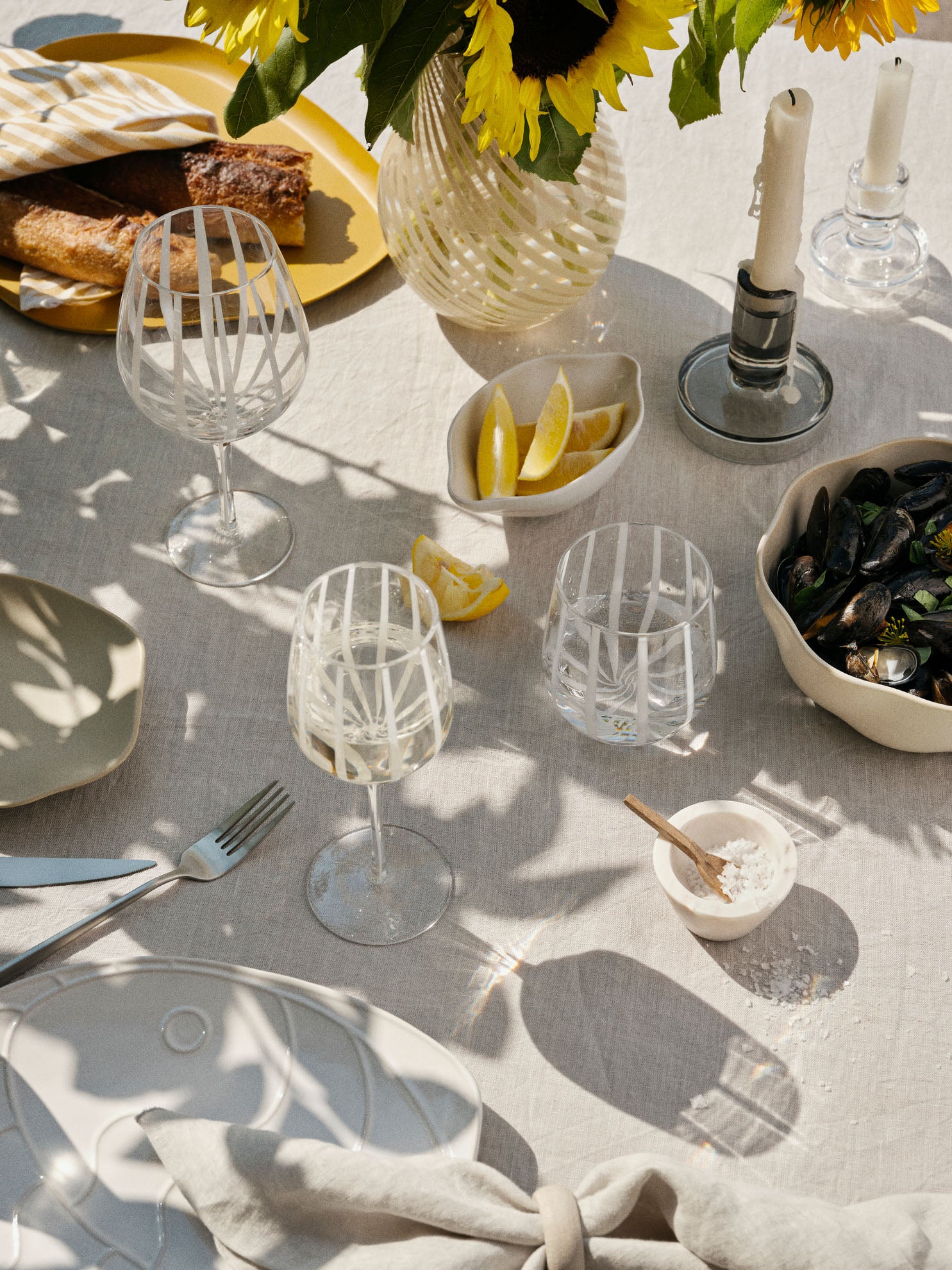 Stripe White Wine Glass