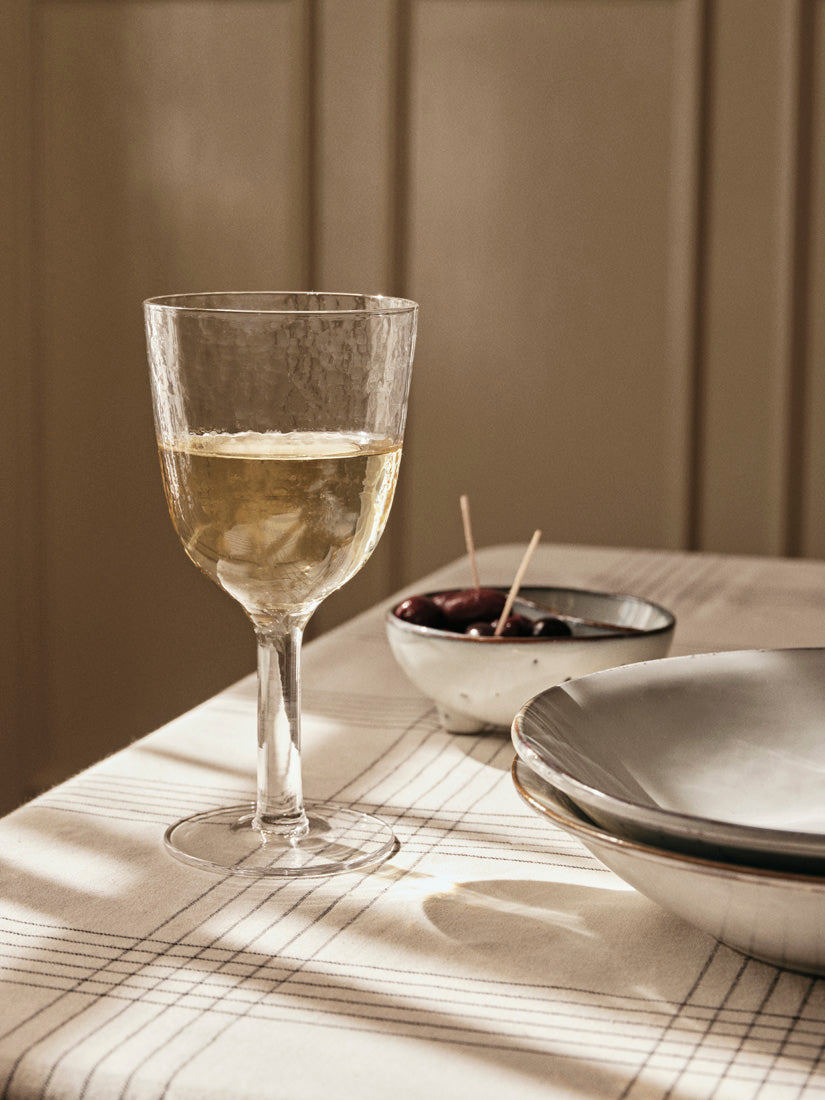 Hammered White Wine Glass