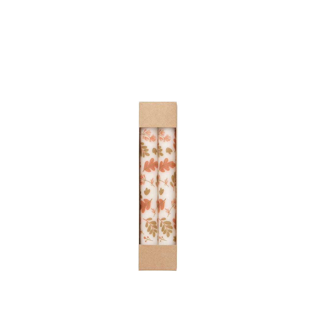 Forest Leaves Taper Candle with Print