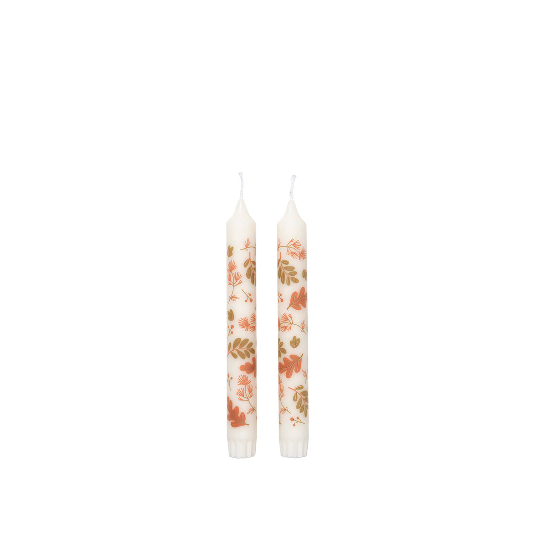 Forest Leaves Taper Candle with Print