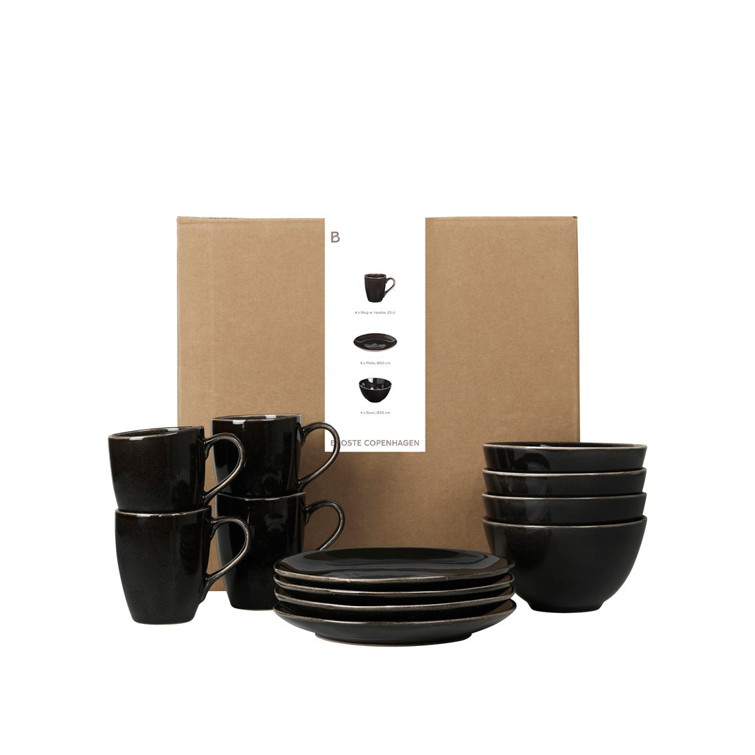 Nordic Coal Breakfast Set for Four