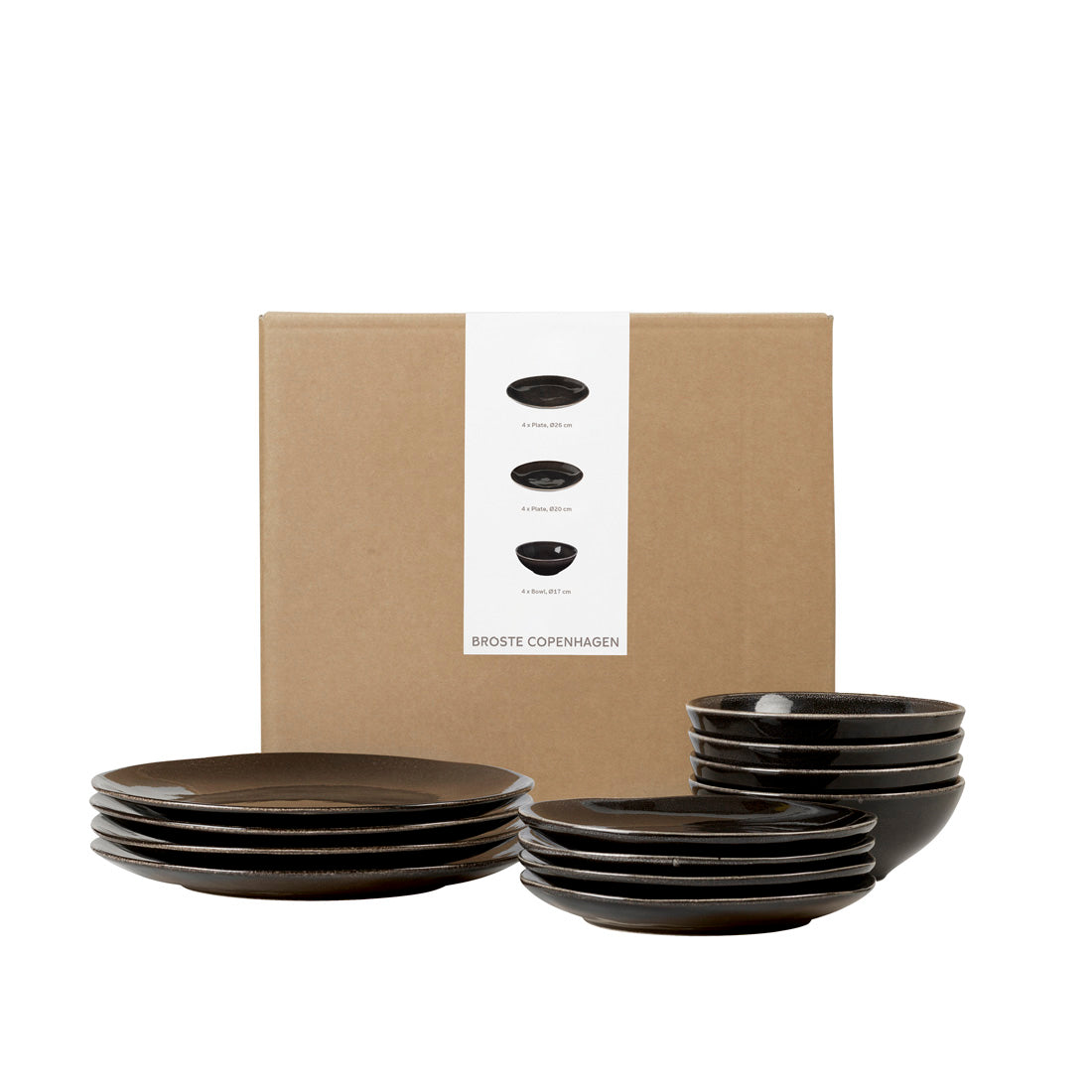 Nordic Coal Dinner Set for Four